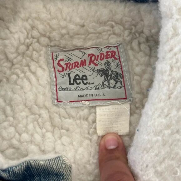 Vintage 70s Lee Storm Rider Sherpa Lined Ranch Denim Trench Coat Size XL/XXL - Picture 5 of 7